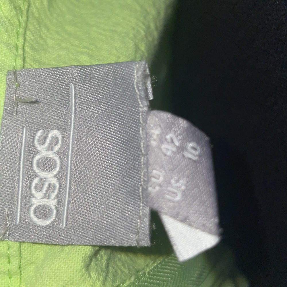 Asos Draw String Off The Shoulder Lime Green Mini… - image 8